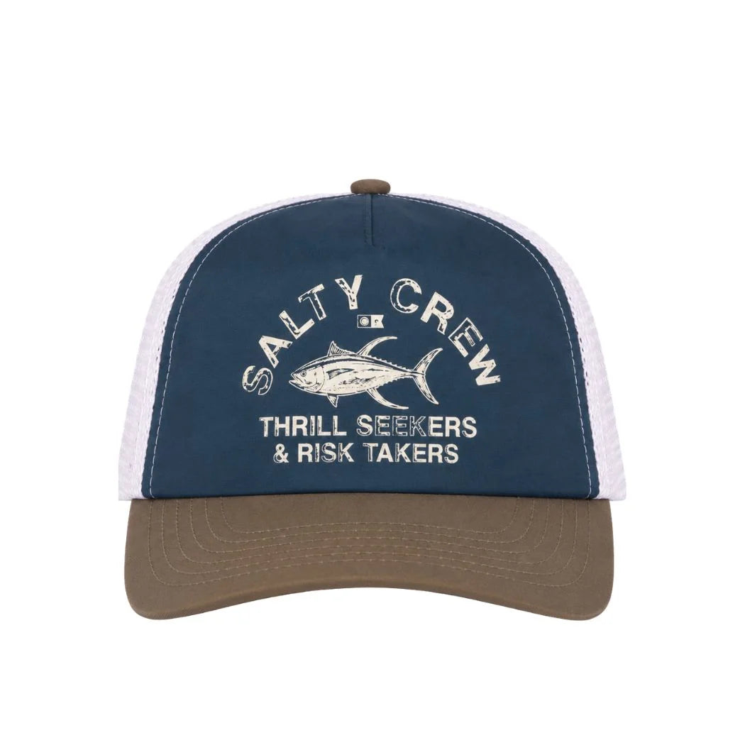 Salty Crew Trucker Cap - Deep Ocean/Brown